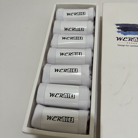 Wernies No Show Socks White New Box 7 pair Pack Women’s Size Large - Picture 2 of 7